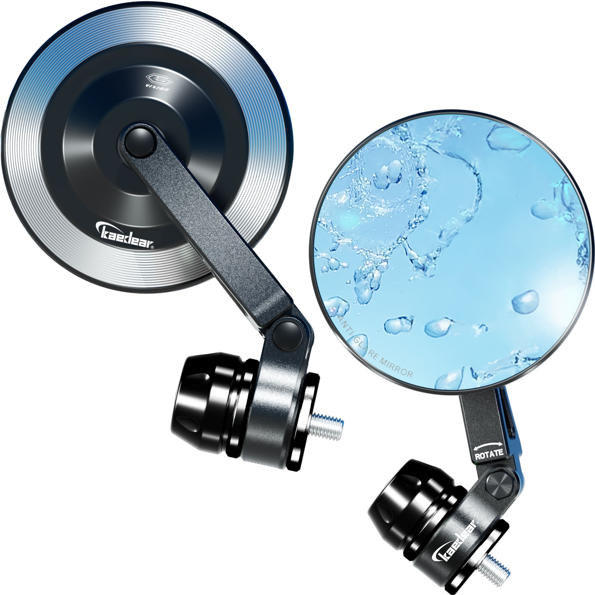 Kaedear（カエディア） バイク ミラー バイクミラー 折りたたみ 10mm