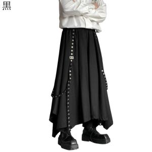 リングベルト付き 袴パンツ 和風 モード系 メンズ ワイドパンツ 大きいサイズ 金属 個性的 レディ...