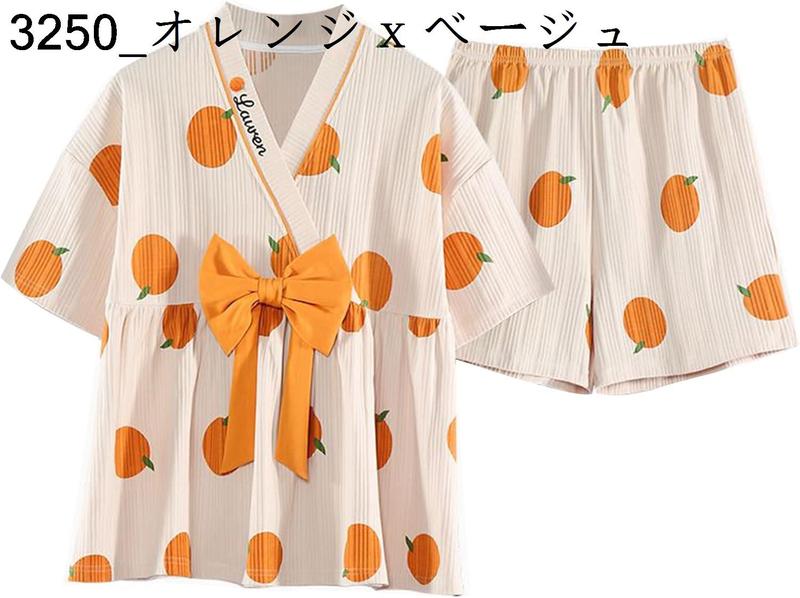 パジャマ レディース 夏 綿 半袖 かわいい ルームウェア Tシャツ ショートパンツ 2点セット 春 薄手 快適 柔らか 女の子 ルーズ｜kaerundesu｜08