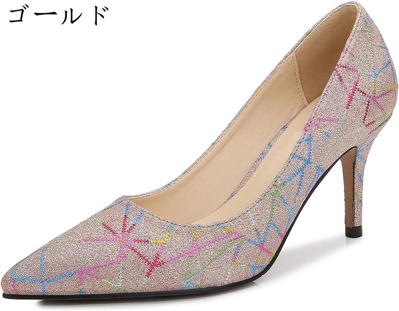 レディースパンプス Pumps 先のとがった Slip On ハイヒール 浅口 閉じたつま先 スティ...