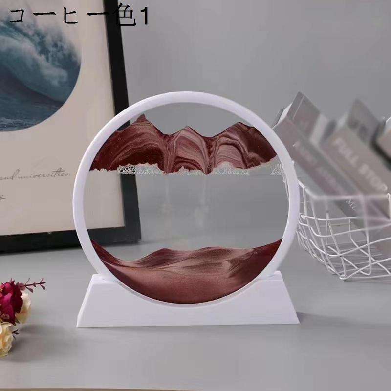 置物 砂絵 置き型 丸型 砂のアート 3D抽象的な風景 グリーン 3D サンドアート サンドピクチャー 飾り デスクトップ 砂時計画像 L｜kaerundesu｜07