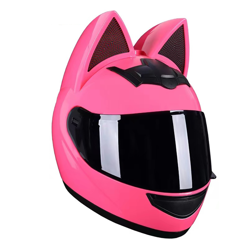 フルフェイスヘルメット バイク 猫耳付き バイクヘルメット 男女兼用 