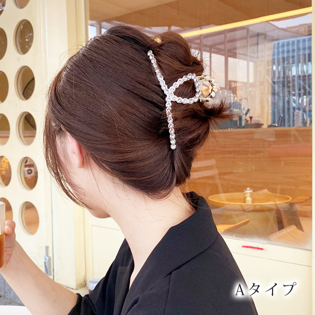 新品入荷バンスクリップ キラキラ アクセサリー ヘアクリップ まとめ髪