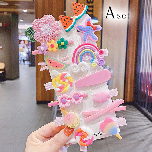 子供用ヘアーピンセット（14点セット）ヘアクリップ ミニ 前髪