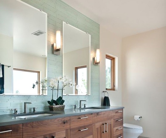 クリスタル ミラー 洗面鏡 浴室鏡 350x500mm 長方形 デラックスカット