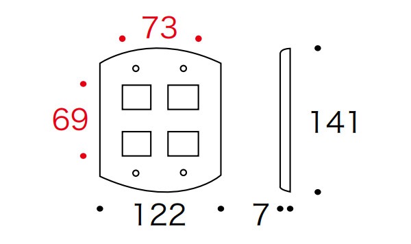 スイッチプレート 古色 ブラウン 2連4口 フルカラーシリーズ スイッチ