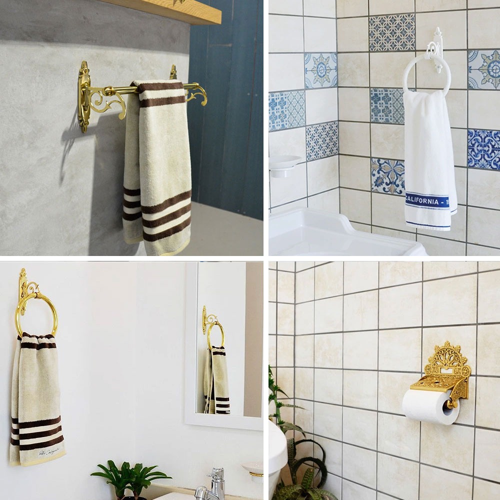 タオル掛け 幅40.5cm 古色 アンティーク タオルバー タオルハンガー