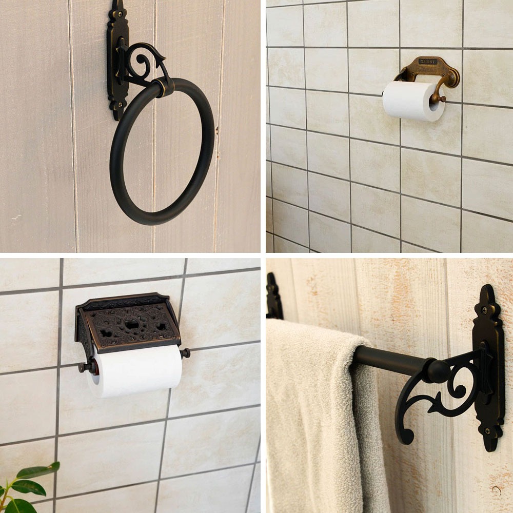 タオル掛け 幅40.5cm 古色 アンティーク タオルバー タオルハンガー