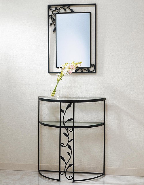 フレームミラー 鏡 ミラー 壁掛け鏡 ウオールミラー（ロートアイアン