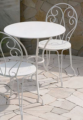 ロイヤルコレクション ガーデンチェア 庭椅子 金属白色 美品-