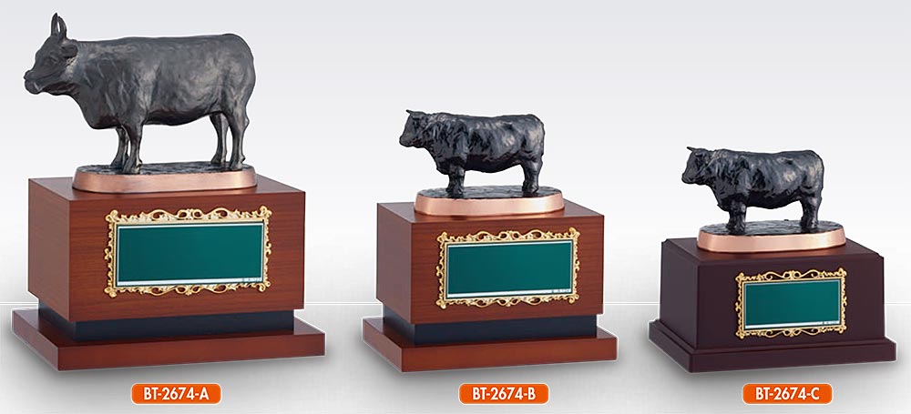 【プレート彫刻無料】畜産（肉牛）ブロンズBT-2674-B　トロフィー・表彰・記念品・レプリカ