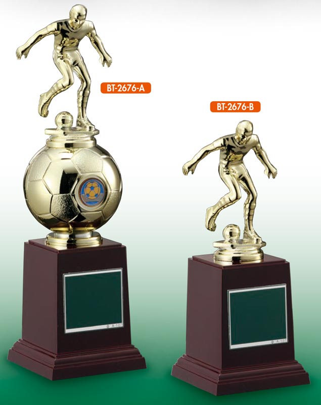 【プレート彫刻無料】樹脂製サッカーブロンズBT-2676-B　トロフィー・表彰・記念品・レプリカ