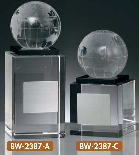 【プレート彫刻無料】ガラス製ブロンズBW-2387-C　ガラス製トロフィー・表彰・記念品・レプリカ