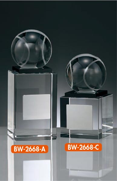 【プレート彫刻無料】ガラス製テニスブロンズBW-2668-A　ガラス製トロフィー・表彰・記念品・レプリカ