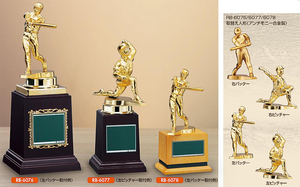 【プレート彫刻無料】野球ブロンズRB-6077　トロフィー・表彰・記念品・賞品・レプリカ