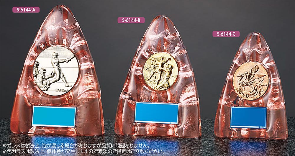 【プレート彫刻無料】ガラス製楯S-6144-C　表彰・記念品・賞品・レプリカ