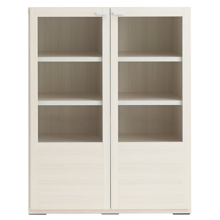 本棚 収納棚 ガラス扉付き キャビネット おしゃれ 完成品 ガラス扉