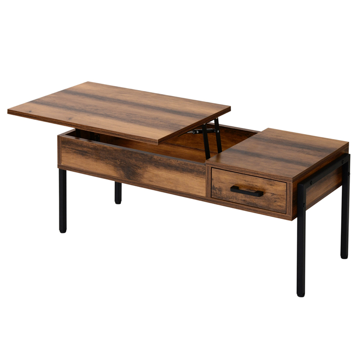 リビングテーブル ローテーブル 昇降式 引き出し 木製 長方形 テーブル リフトアップテーブル リフトテーブル 収納付き テーブル｜kagle｜02