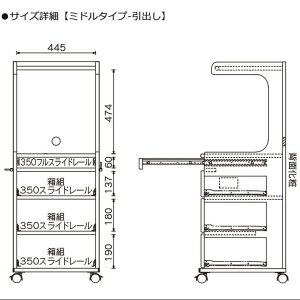 床頭台 医療 介護 チェスト TV台 テレビ台 キャビネット キャスター付 国産 日本製 ミドルタイプチェスト 木製 ベッドサイド 収納 収納家具 家具 サイドテーブル 医療施設 介護施設 福祉施設 寝室 50幅 幅50 大川家具 アウトレット価格並ネット 楽天 通販