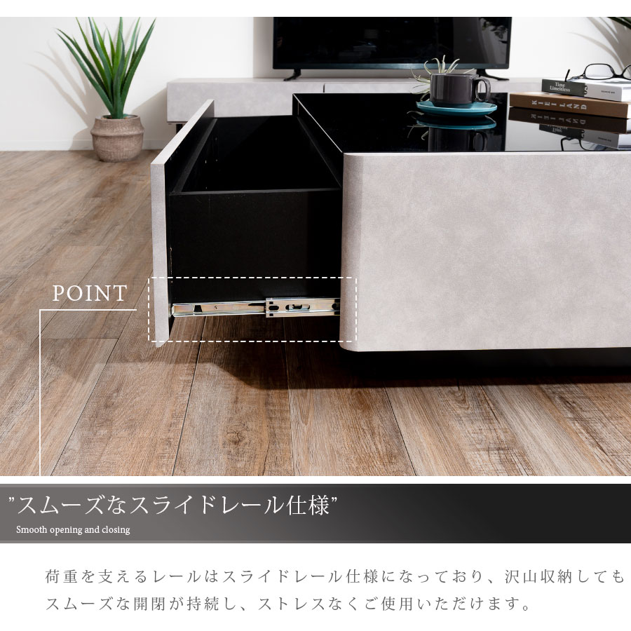 リビングテーブル センターテーブル ローテーブル 幅90 正方形 完成品 日本製 石目調 セラミック調 収納付き おしゃれ