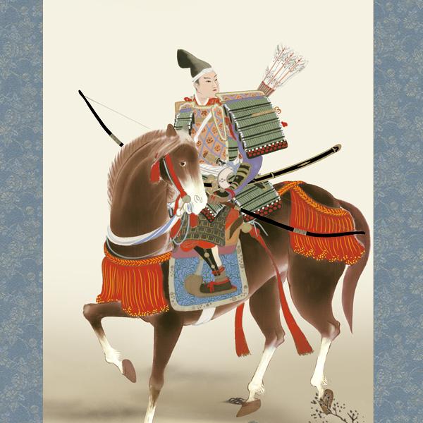 掛け軸 掛軸 武者掛軸 端午の節句 馬上武者 行事飾り 尺三 鈴木 翠朋