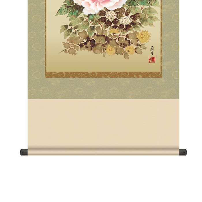 掛け軸 掛軸 花鳥画 年中掛け 季節飾り 四季花 尺五 吉井蘭月 四季掛け