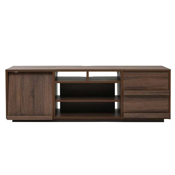 TVサイドボード/ブラウン＆ブラック レン・テレビボードv03 ～ローボード～伝統技法「なぐり加工」により