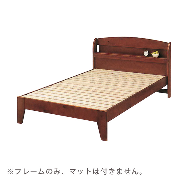 ベッド シングルベッド ベッドフレーム 棚付き すのこ パイン材