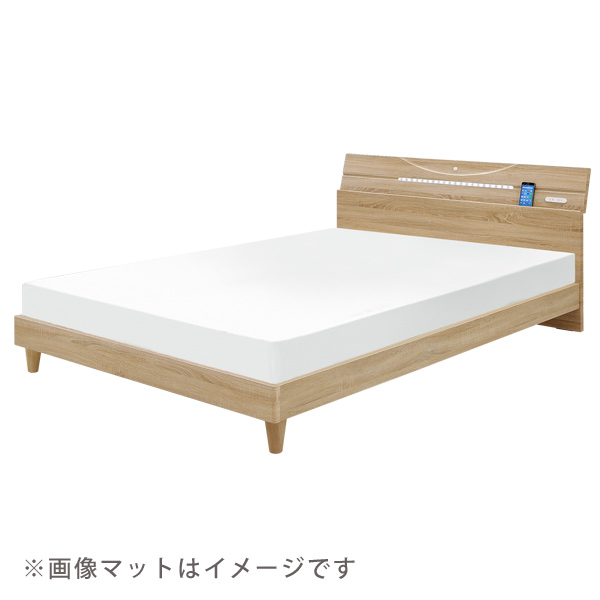 ベッド セミダブルベッド マットレス付き ベッドフレーム 棚付き LED