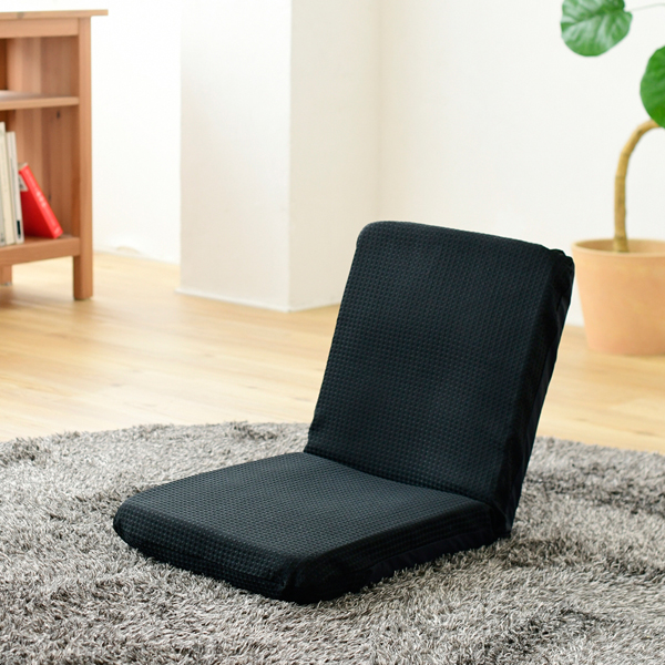 座椅子 リクライニング 7段階 1人掛け フロアチェア ファブリック 撥水