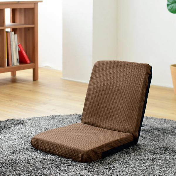 座椅子 リクライニング 7段階 1人掛け フロアチェア ファブリック 撥水