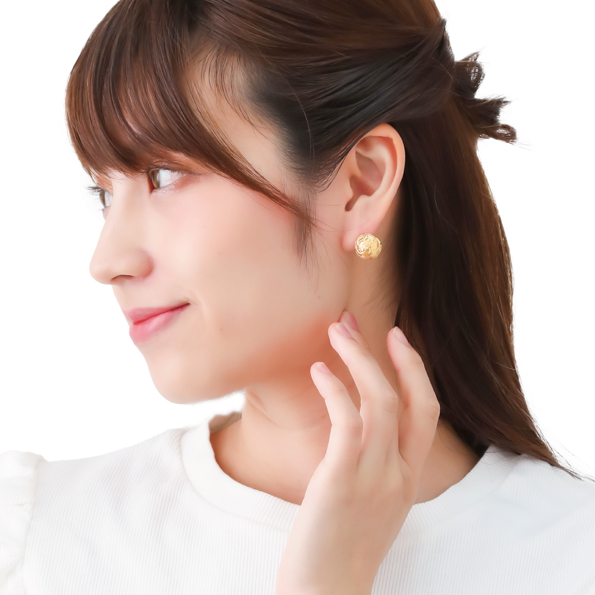 フープピアス ハワイアンジュエリー 彫り 両耳分 円 ボール