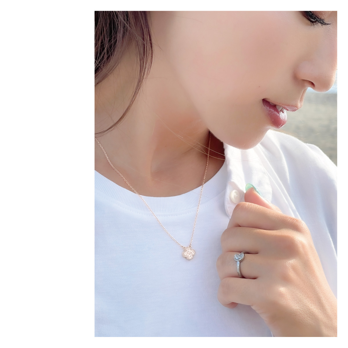 ペンダント ネックレス サージカルステンレス316L ハワイアンジュエリー プルメリア フィオレ ミル打ち スクロール 金属アレルギー対応 爆買_7