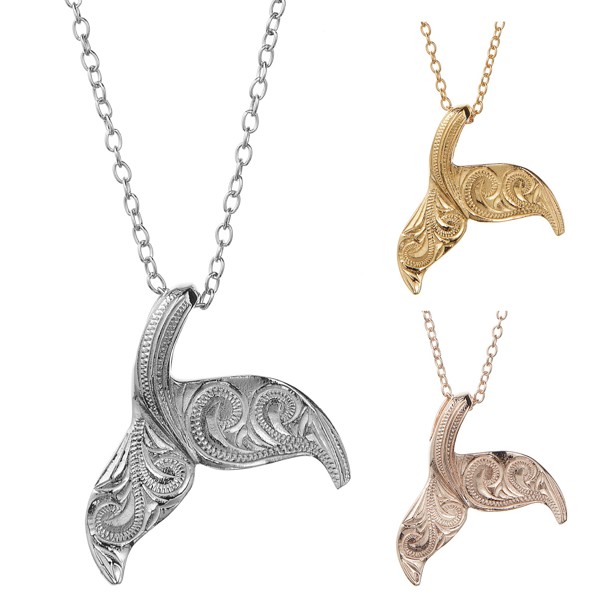 クジラの尾 くじら 鯨 アニマル スクロール 波 金属アレルギー対応 お