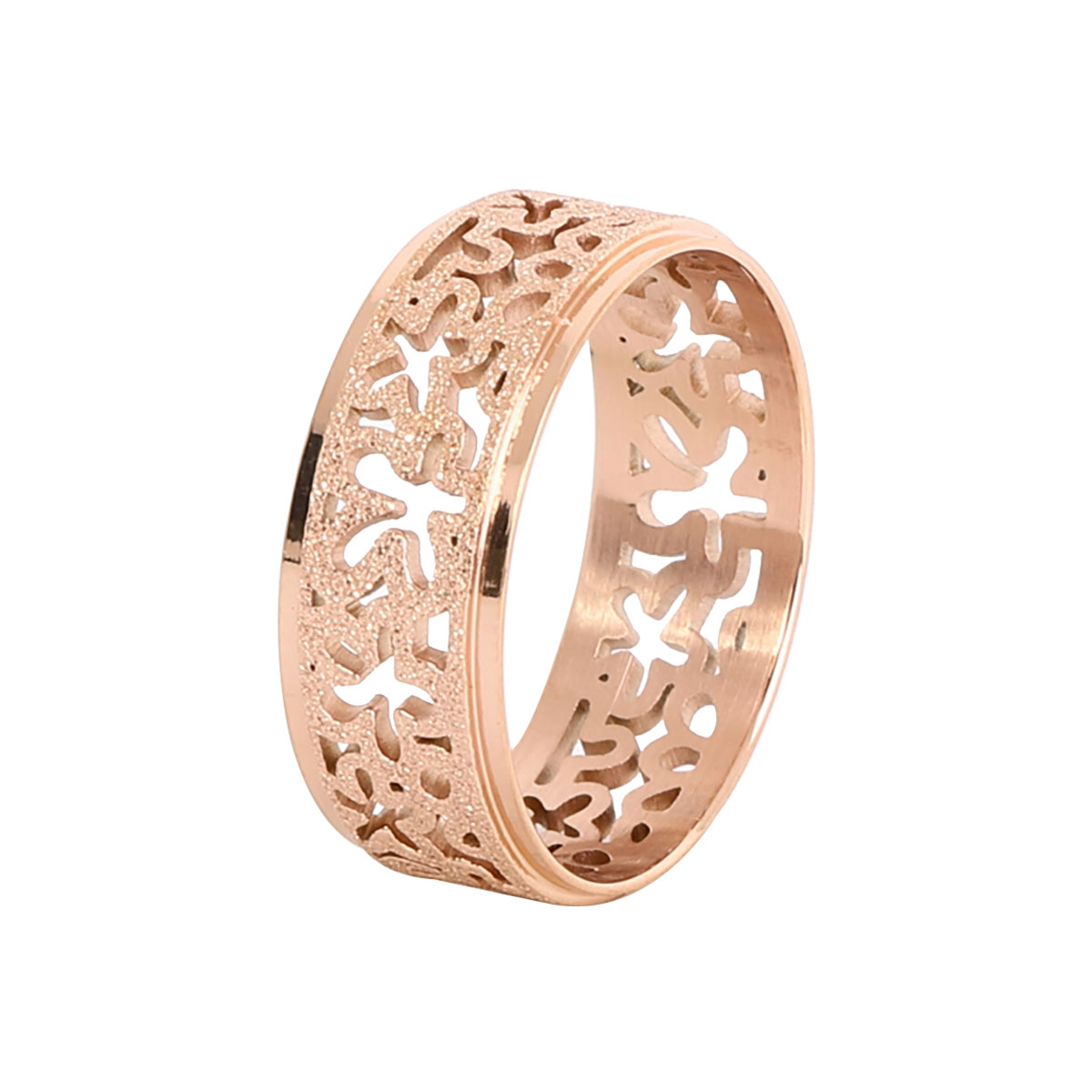 リング サージカルステンレス製 お花 フラワー 透かし 抜け感 ピンク