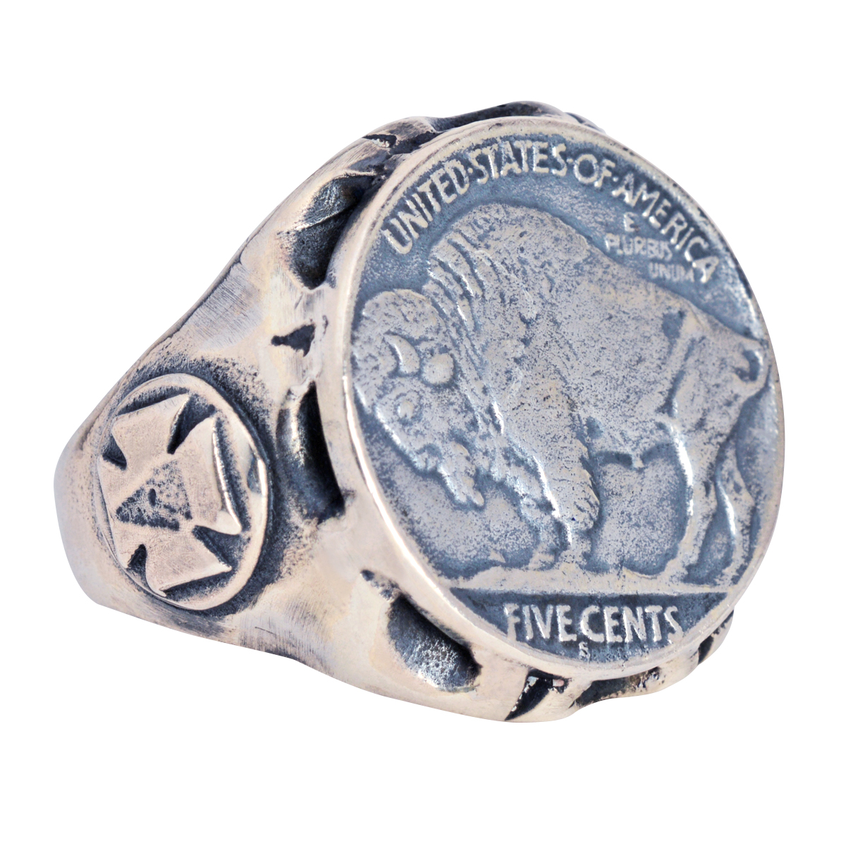 バッファロー ニッケル コインリング 指輪 シルバー925 旧5セント 硬貨