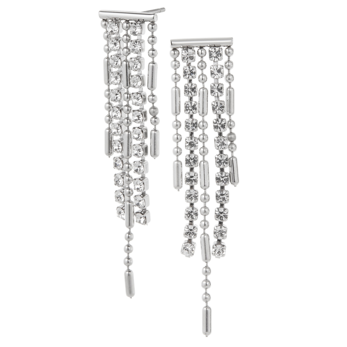 スタッドピアス サージカルステンレス製 フリンジ 揺れる じゃらじゃら