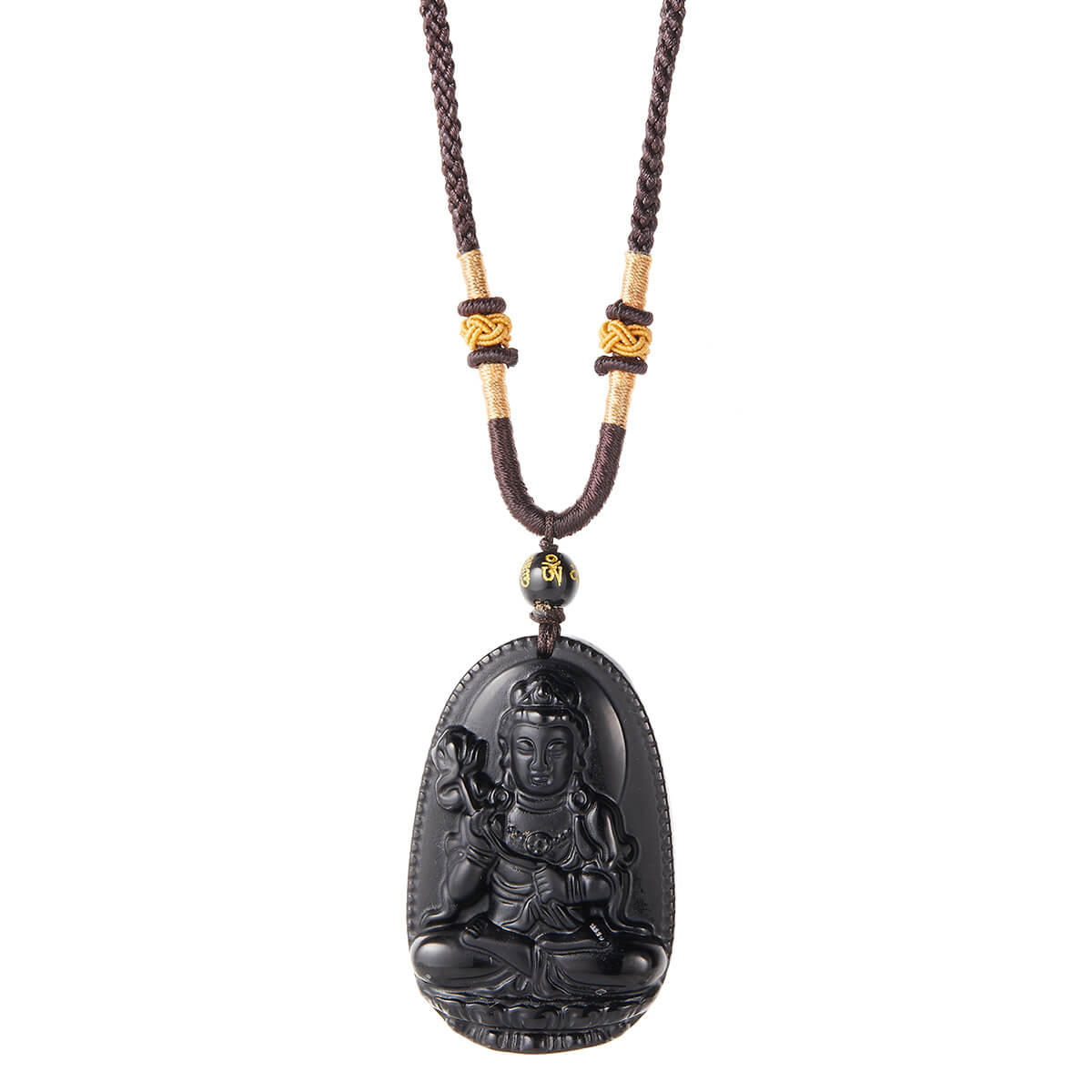 ペンダント ネックレス 天然石 黒曜石 辰砂 オブシディアン 干支 本尊