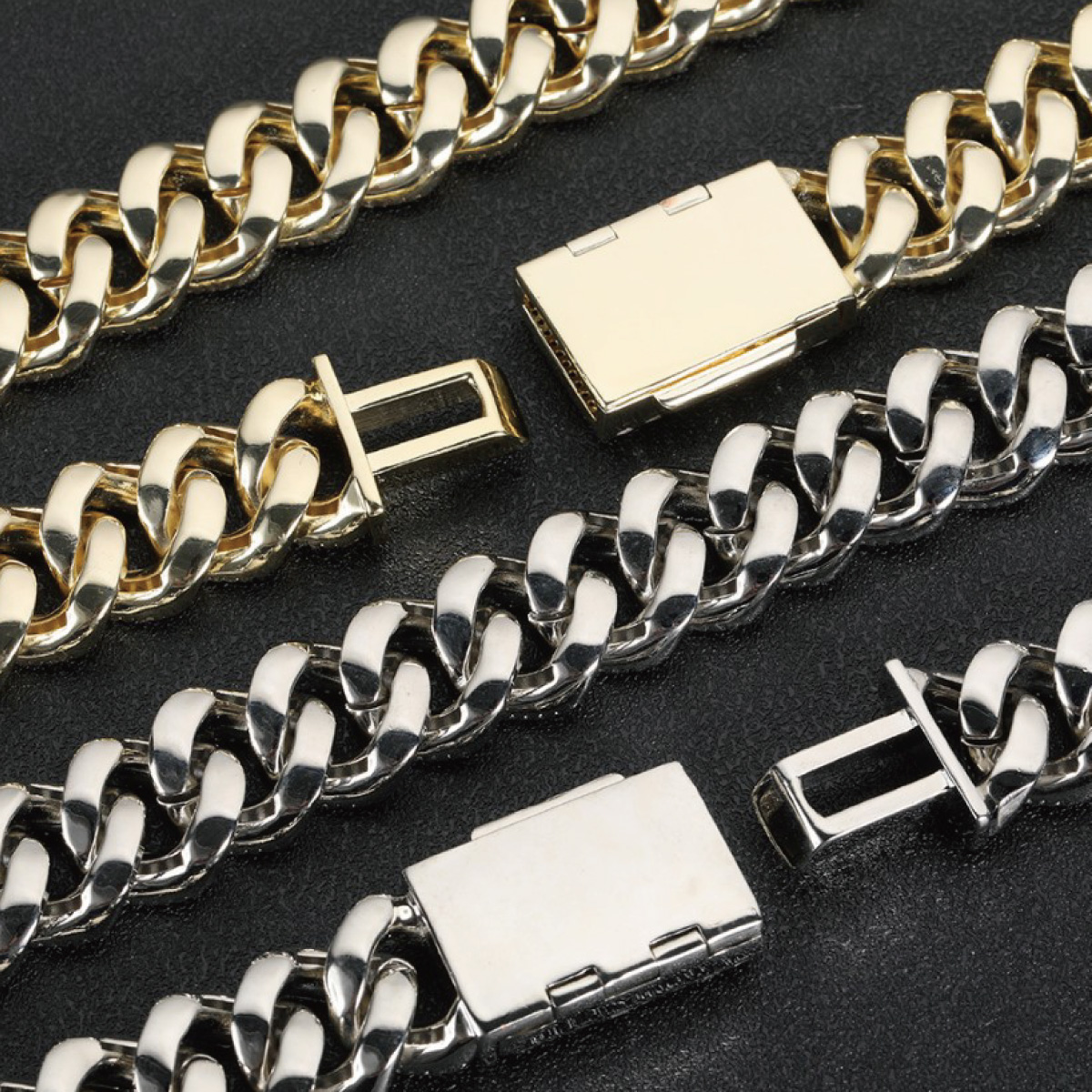 キューバンリンクチェーン ブレスレット メンズ サージカル ジルコニア