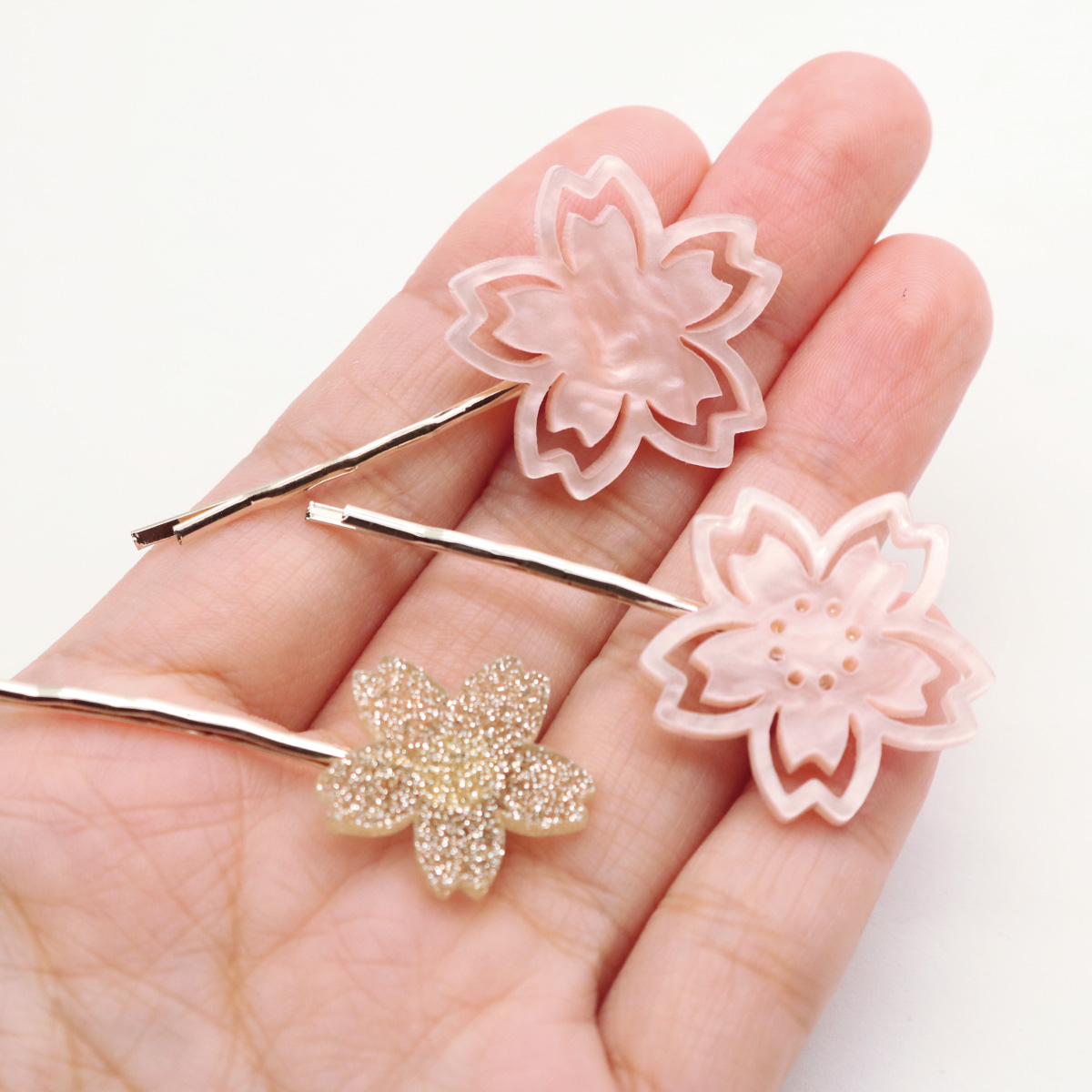 ヘアピン ヘアアクセサリー レディース 3個セット 桜 サクラ さくら 花