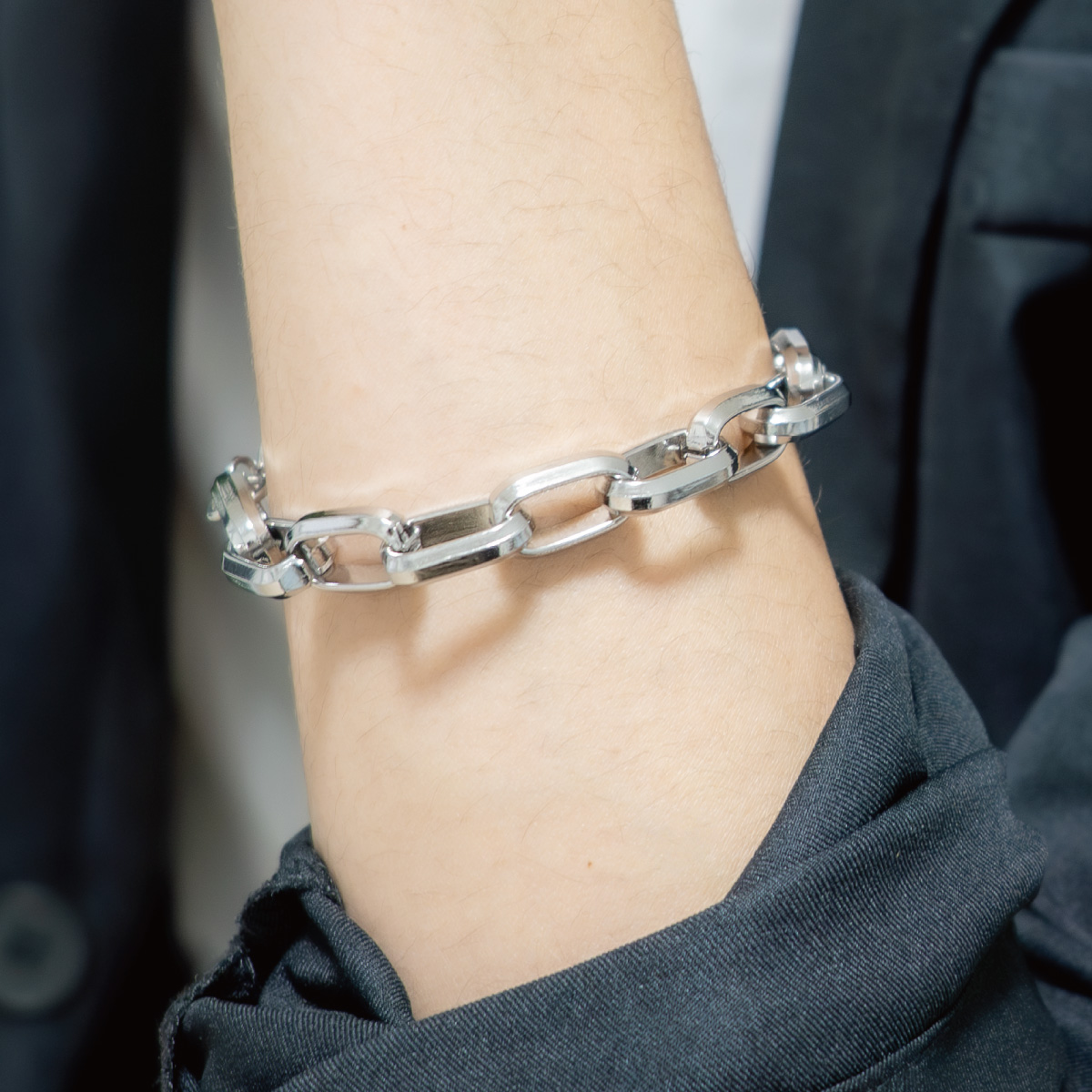 ブレスレット チェーン メンズ サージカルステンレス マンテル ワイド