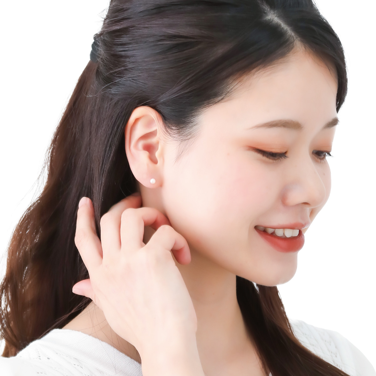 日本製 K18ポスト ゴールド あこや真珠 本真珠 パール 4mm 一粒 シンプル ピアス レディース 爆買の画像