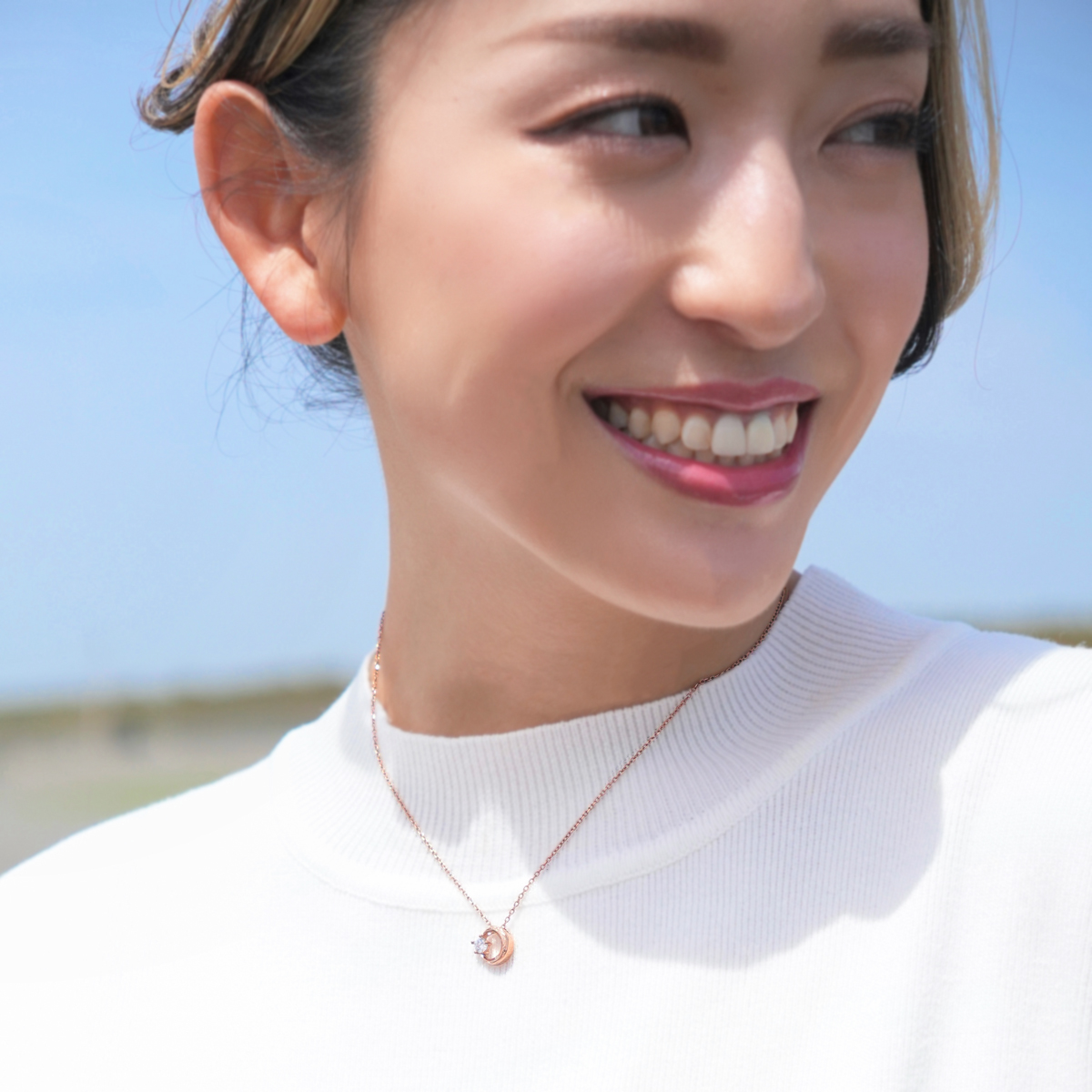 ペンダント ネックレス レディース サージカルステンレス316L キュービックジルコニア 月と星 三日月 ハワイアンジュエリー ハワジュ 彫り 爆買_10