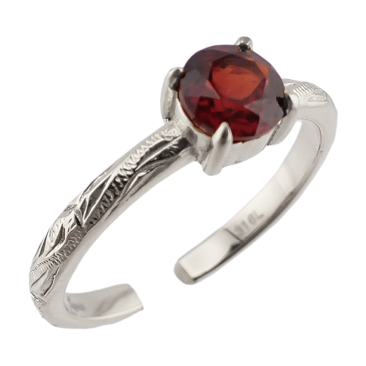 リング サージカルステンレス316L製 天然石 ガーネット ブルートパーズ