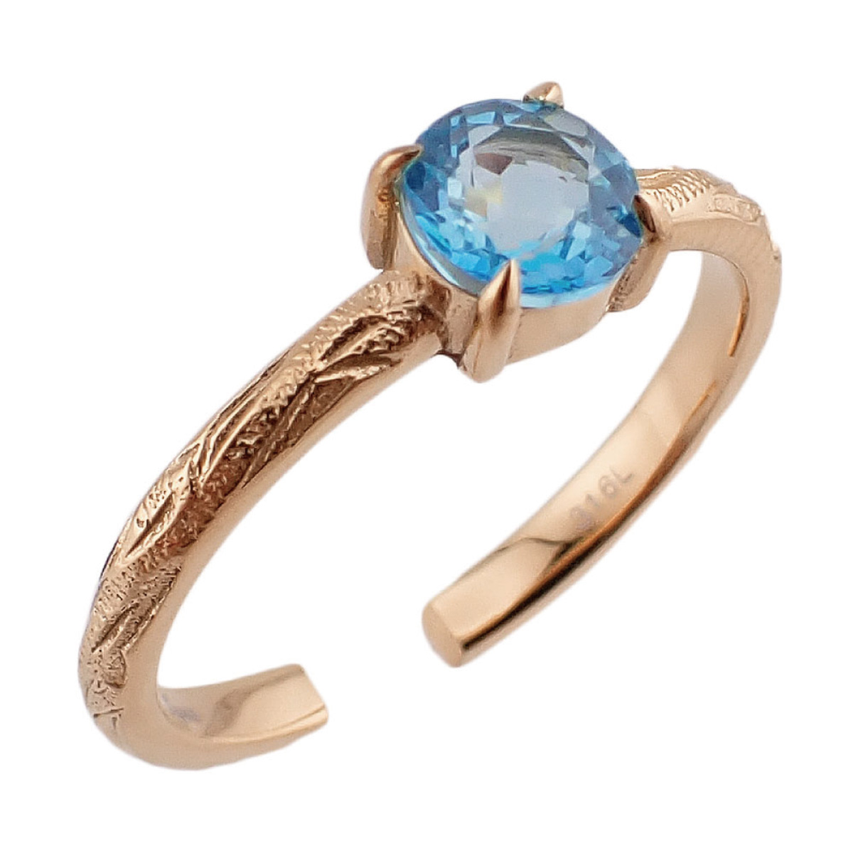 リング サージカルステンレス316L製 天然石 ガーネット ブルートパーズ