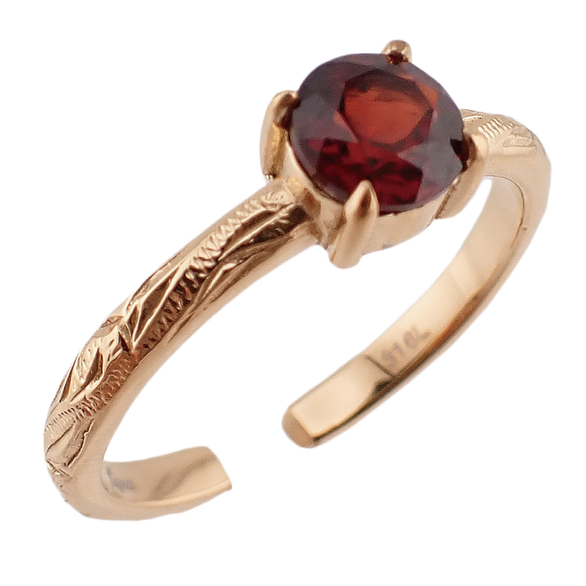 リング サージカルステンレス316L製 天然石 ガーネット ブルートパーズ