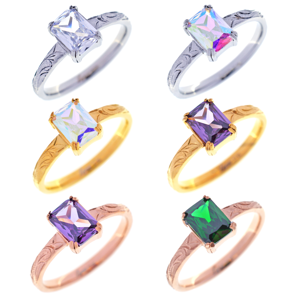 サージカルステンレス ハワイアンジュエリー リング スクエア
