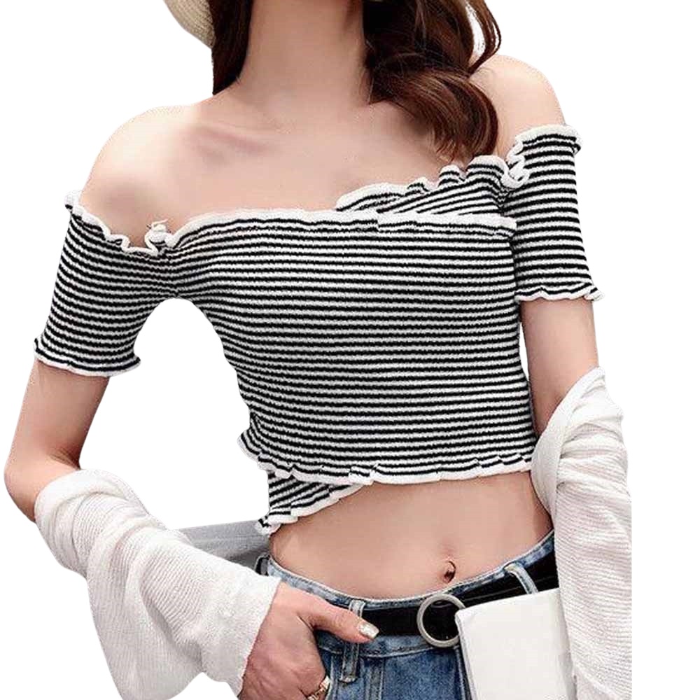 ニットトップス レディース 春夏 オフショルダー 肩だし