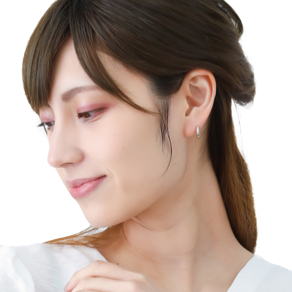 フープピアス レディース 日本製 K18ポスト 18金 K18ゴールド ニッケルフリー 甲丸 13mm ミニ 小さい シンプル キャッチレス 中折れ 爆買の画像