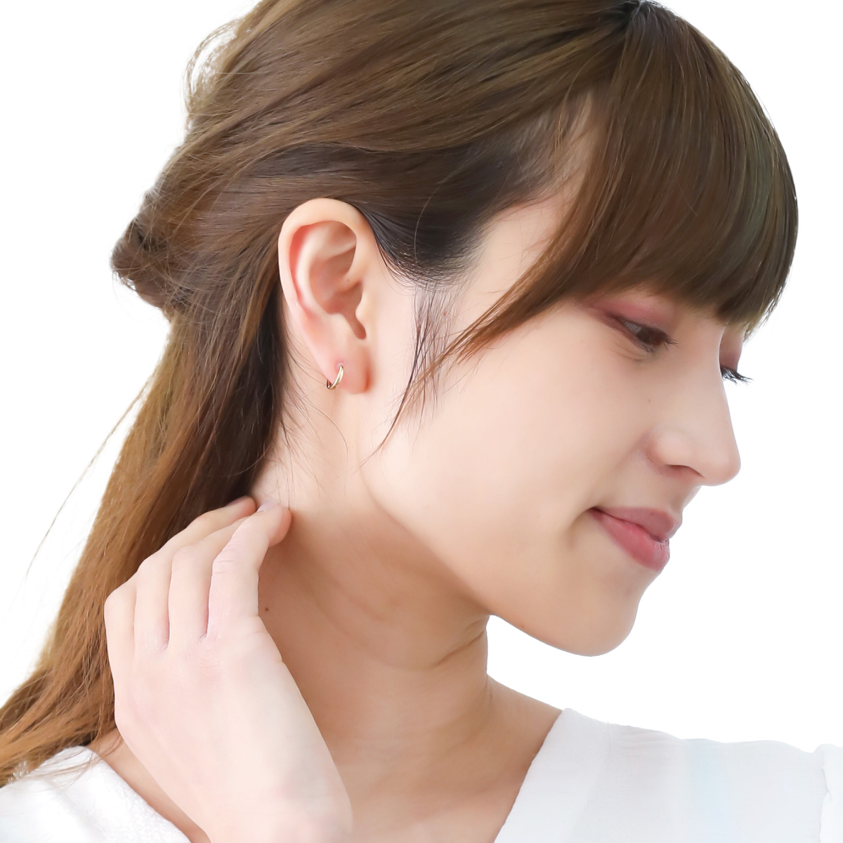 フープピアス レディース 日本製 K18ポスト 18金 K18ゴールド ニッケル